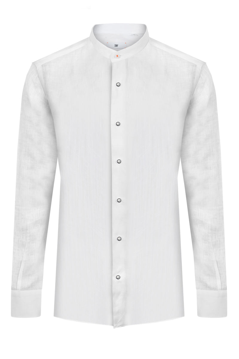 Camicia in lino collo coreana SEUL T.626 S26CM3516