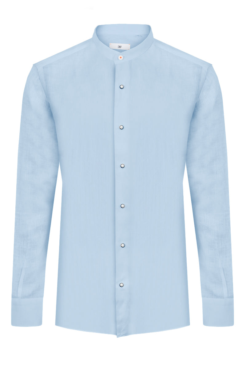 Camicia in lino collo coreana SEUL T.626 S26CM3516