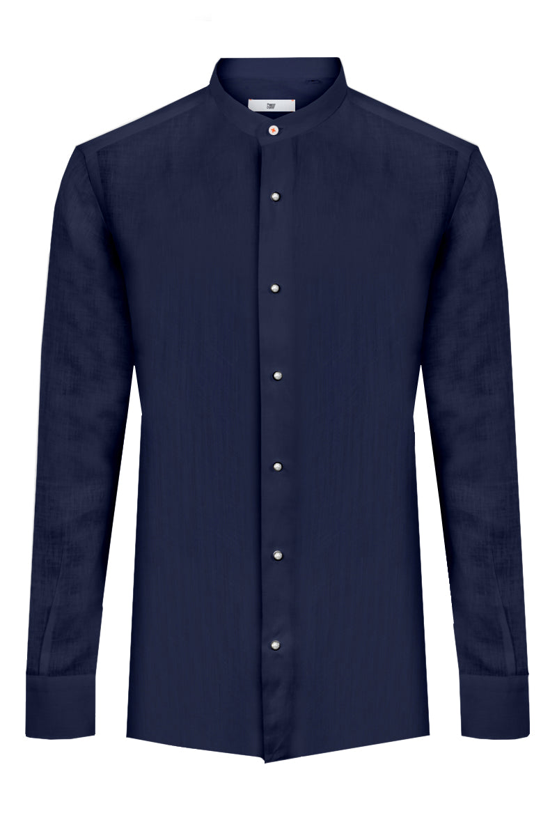 Camicia in lino collo coreana SEUL T.626 S26CM3516
