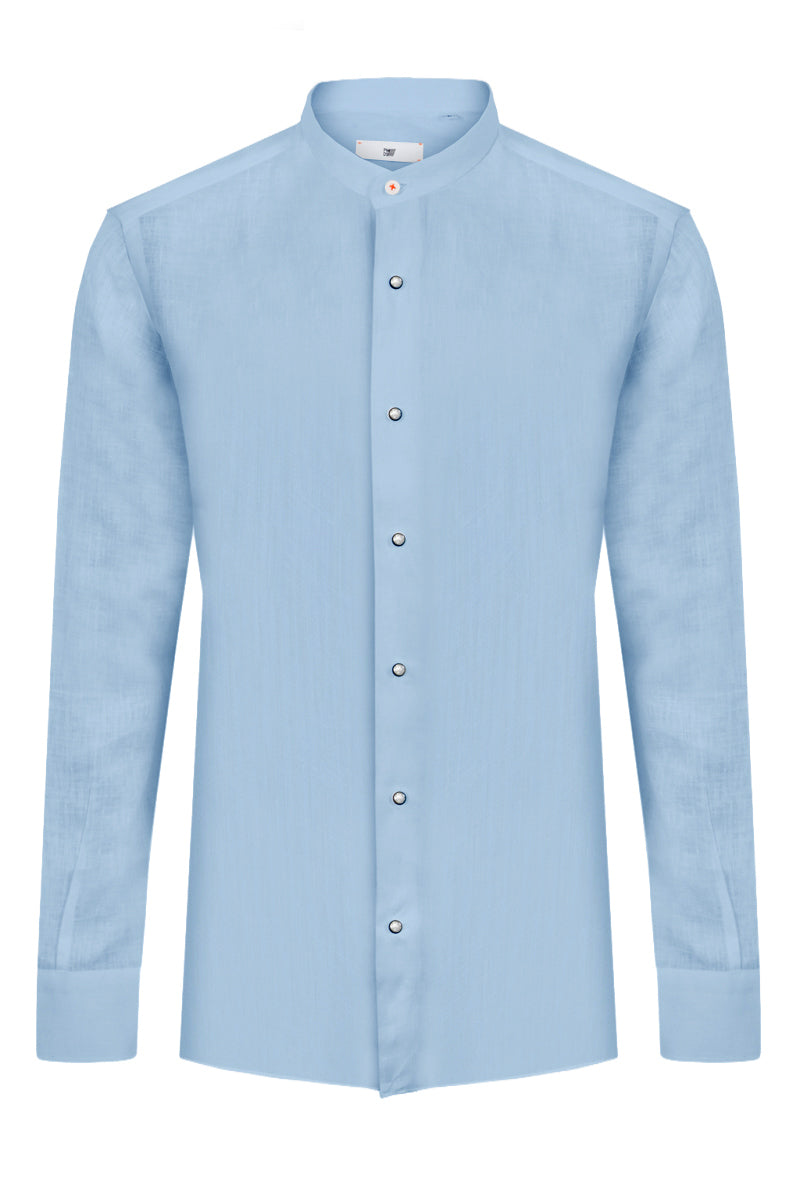 Camicia in lino collo coreana SEUL T.626 S26CM3516
